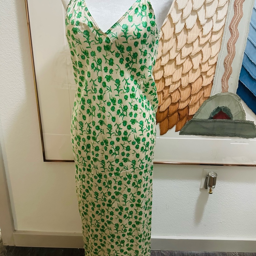 Zara Green and Cream Floral Dress